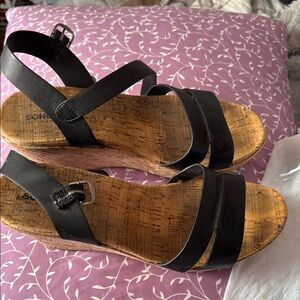 Black Sandals with Cork Sole
